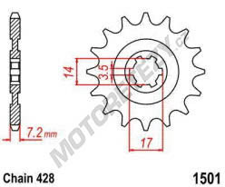 Řetězové kolečko KAWASAKI KLX 140 L rok 08-16