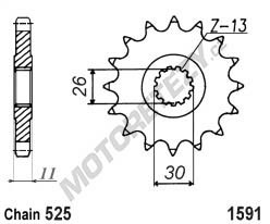 Řetězové kolečko YAMAHA FZ8 N / S Fazer rok 10-15