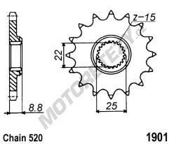 Řetězové kolečko BETA 300 RR rok 13-16