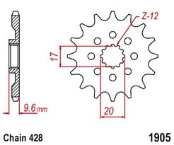 Řetězové kolečko KTM 85 SX (malá kola) rok 18-23