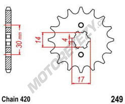 Řetězové kolečko HONDA MSX 125 (Grom) rok 14-20