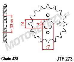 Řetězové kolečko KAWASAKI KLX 150 L rok 14-15