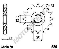 Řetězové kolečko YAMAHA FZ6 Fazer rok 04-09