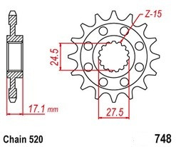 Řetězové kolečko DUCATI 959 Panigale rok 16-19