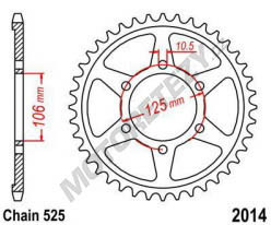 Kalená rozeta TRIUMPH 675 Street Triple R rok 10-16