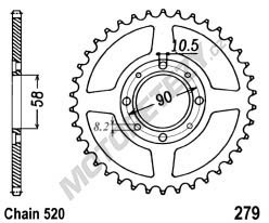 Rozeta HONDA CB 250 Night Hawk rok 91-97, 99-08