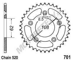 Rozeta CAGIVA 125 Raptor rok 04-07
