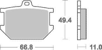 Brzdové destičky DP Brakes zadní YAMAHA SR 500 řetěz 520 rok 78-91