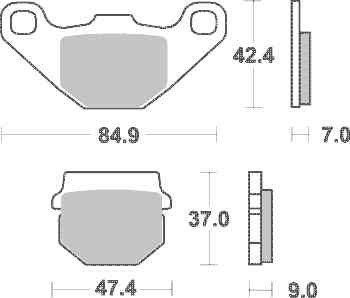 Brzdové destičky SBS zadní APRILIA 125 Tuono rok 17-19