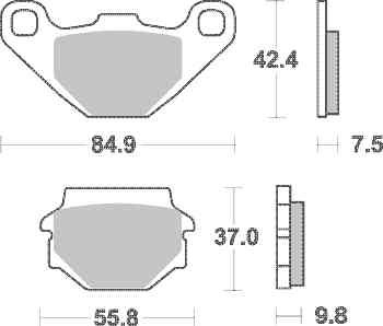 Brzdové destičky DP Brakes zadní KAWASAKI KLR 650 rok 90-97