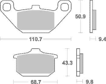 Brzdové destičky MR3 přední KAWASAKI VN 800 Vulcan rok 96-06