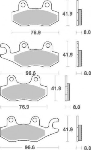 Sada brzdových destiček SBS SI přední YAMAHA YFM 700 R-V Raptor rok 06-14