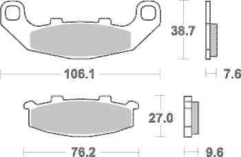 Brzdové destičky DP Brakes zadní KAWASAKI ZR 550 Zephyr rok 90-92