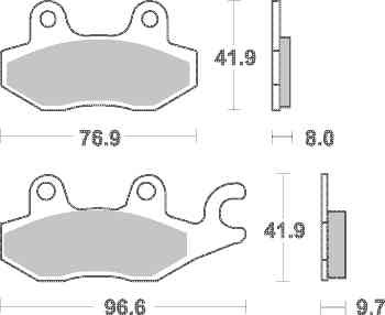 Brzdové destičky DP Brakes zadní KAWASAKI EX 250 R Ninja rok 08-15