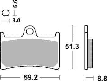 Brzdové destičky DP Brakes přední YAMAHA YZF 600 R6 (nový model 06-20 řetěz 525) rok 05-22