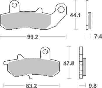 Brzdové destičky DP Brakes zadní SUZUKI DR 750 Big rok 89-90