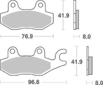 Brzdové destičky SBS zadní TRIUMPH 955 Tiger rok 04-06