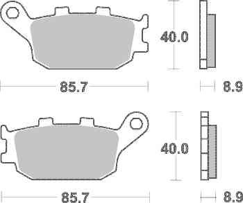 Brzdové destičky SBS zadní YAMAHA YZF-R7 rok 21-22