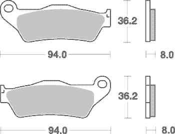 Brzdové destičky SBS RSI přední KTM 400 EXC rok 00-11