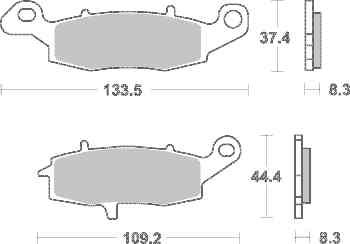 Brzdové destičky DP Brakes zadní SUZUKI XF 650 Freewind rok 97-02