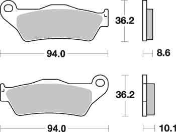 Brzdové destičky SBS zadní BMW R 1100 RS rok 93-01