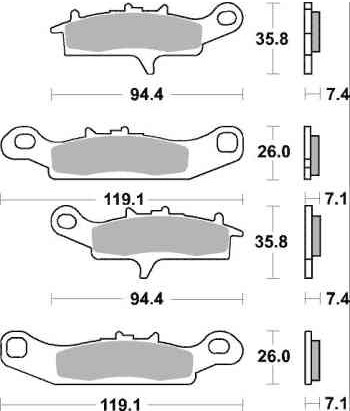 Sada brzdových destiček Brembo přední KAWASAKI KSF 450 rok 07-15
