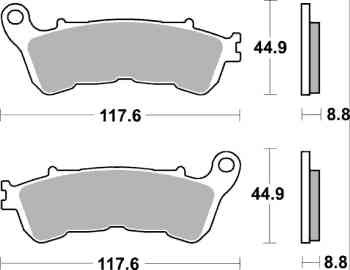 Brzdové destičky Brembo pro model s ABS přední HONDA VT 1300 Fury rok 10-22