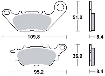 Brzdové destičky SBS přední YAMAHA YBR 125 Custom rok 09-14