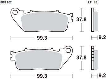 Brzdové destičky SBS zadní HONDA CB 1000 R rok 08-21