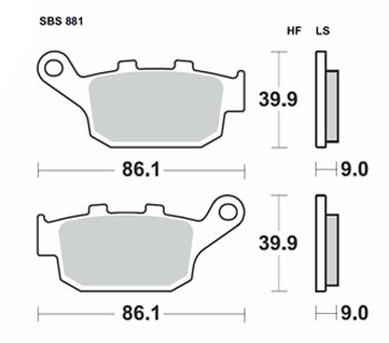 Brzdové destičky SBS zadní HONDA NC 750 S DCT rok 14-19