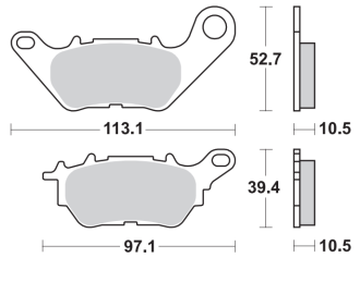 Brzdové destičky SBS zadní YAMAHA YZF-R3 rok 15-23